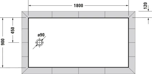 Duravit rechteck Duschwanne „Tempano“ 180 × 90 cm in Weiß Duravit rechteck Duschwanne „Tempano“ 180 × 90 cm in Weiß