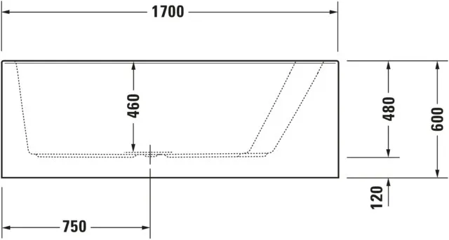 Duravit Badewanne „Paiova“ vorwand sonderform 170 × 100 cm, rechts