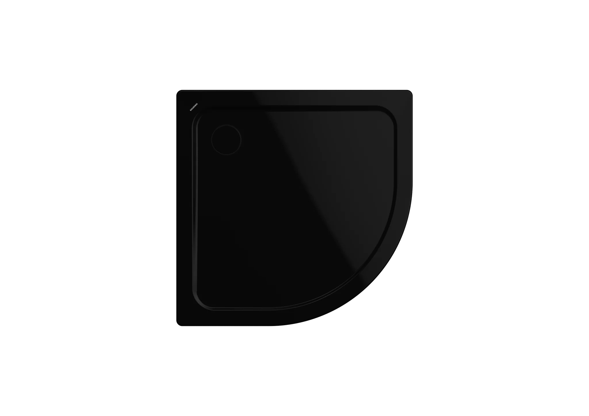 Kaldewei ARRONDO MIT WANNENTRÄGER, Duschfläche Viertelkreis, 900x900 mm, schwarz, Perl-Effekt, erhöhte Randhöhe 32 mm, Tiefe 25 mm