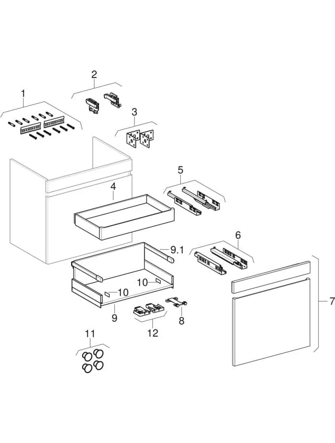 Geberit Waschtischunterschrank „Renova Plan“ 48,4 × 60,6 × 40,7 cm Geberit Waschtischunterschrank „Renova Plan“ 48,4 × 60,6 × 40,7 cm