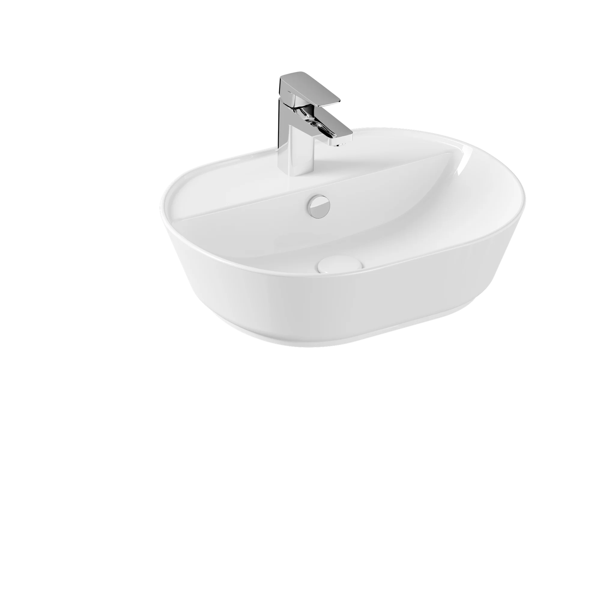 VitrA Geo Aufsatzwaschtisch oval 545 x 430 mm, weiß Hochglanz