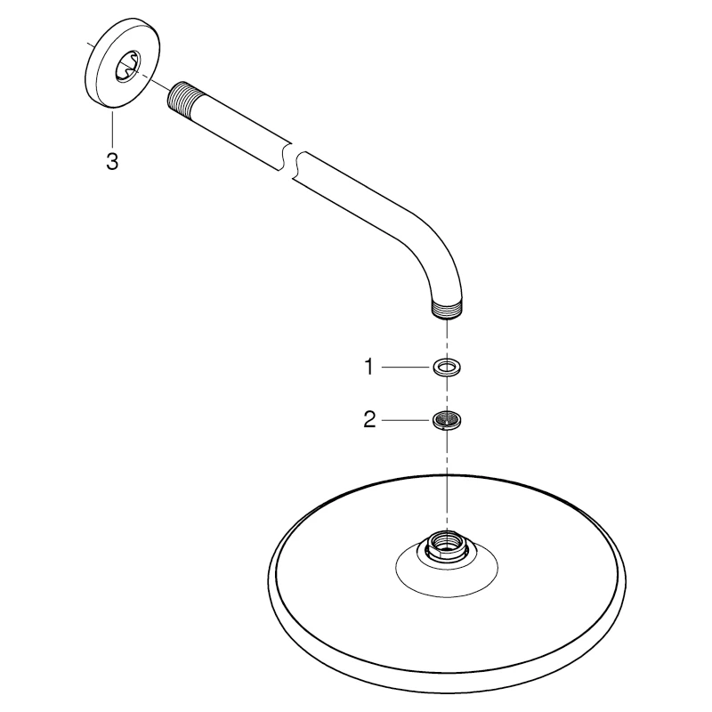 Kopfbrauseset Tempesta 250 26668, Brausearm 380 mm, 1 Strahlart, 9,5 l/min Durchflusskonstanthalter, chrom