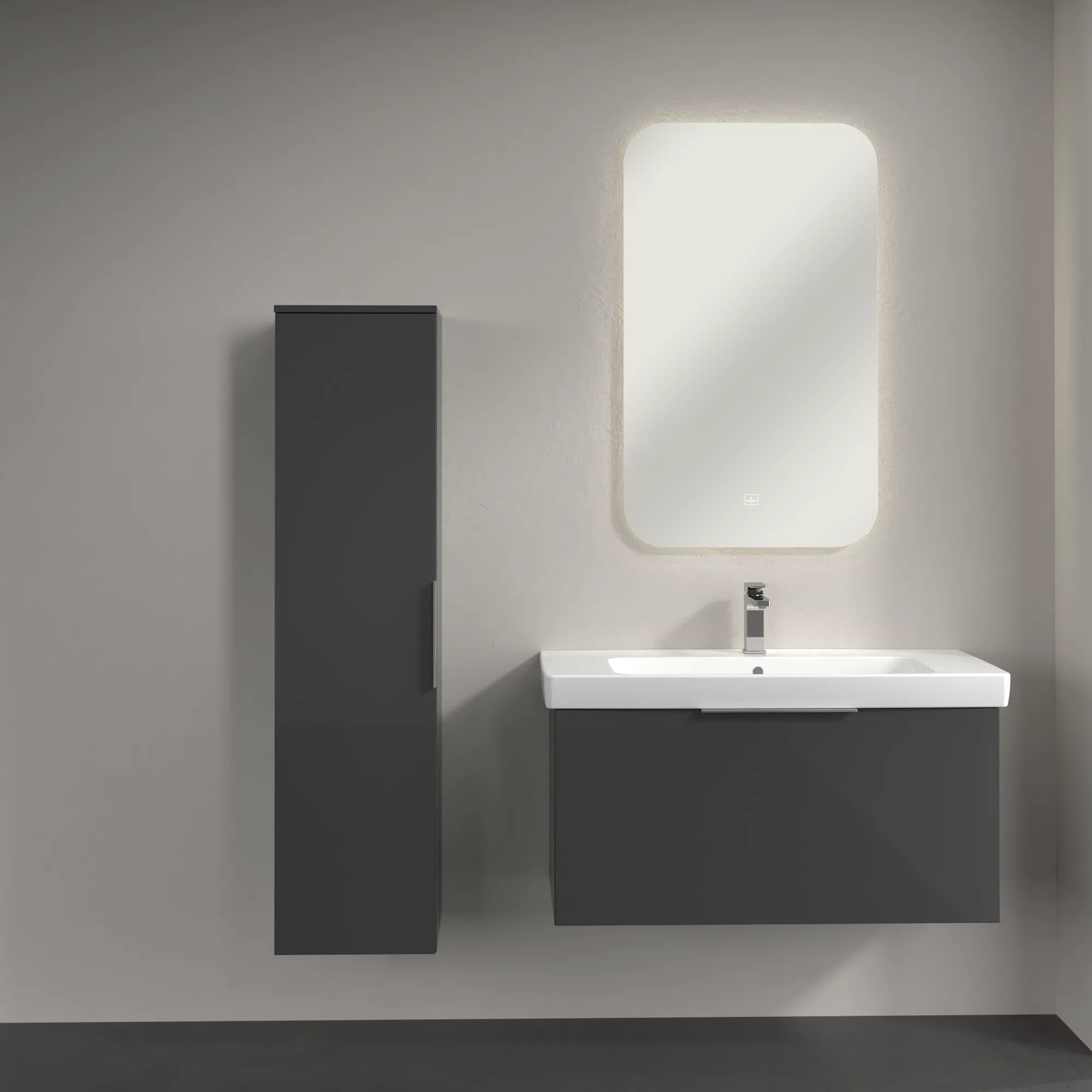 Villeroy & Boch Hochschrank „Architectura“ 35 × 140 cm Grey, Anschlag links Villeroy & Boch Hochschrank „Architectura“ 35 × 140 cm Grey, Anschlag links