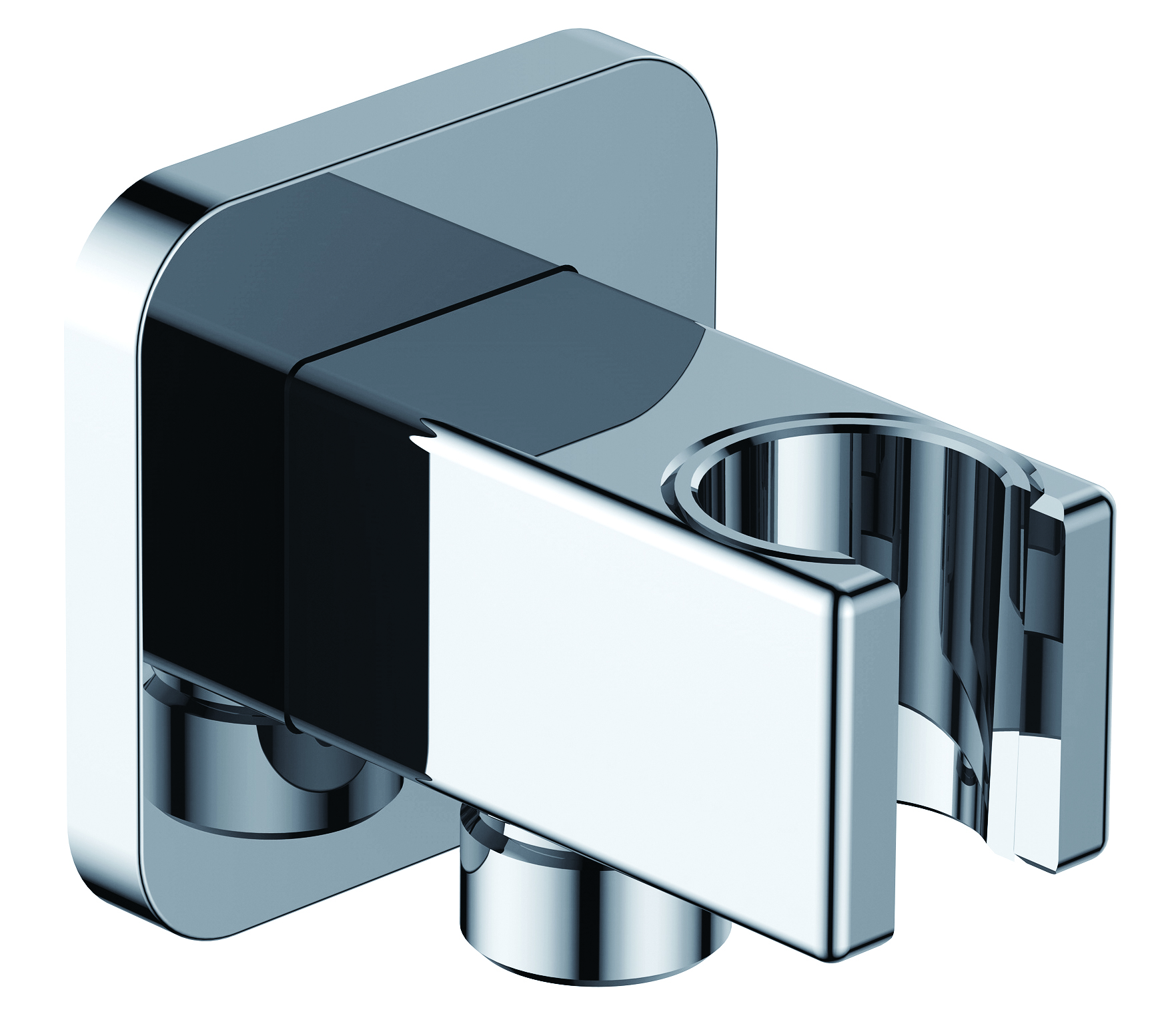 Wandanschlussbogen mit Halter - soft edge - 1/2″ AG × 1/2″ AG - Rosette - eigensicher - Vollmetall - chrom Wandanschlussbogen mit Halter - soft edge - 1/2″ AG × 1/2″ AG - Rosette - eigensicher - Vollmetall - chrom