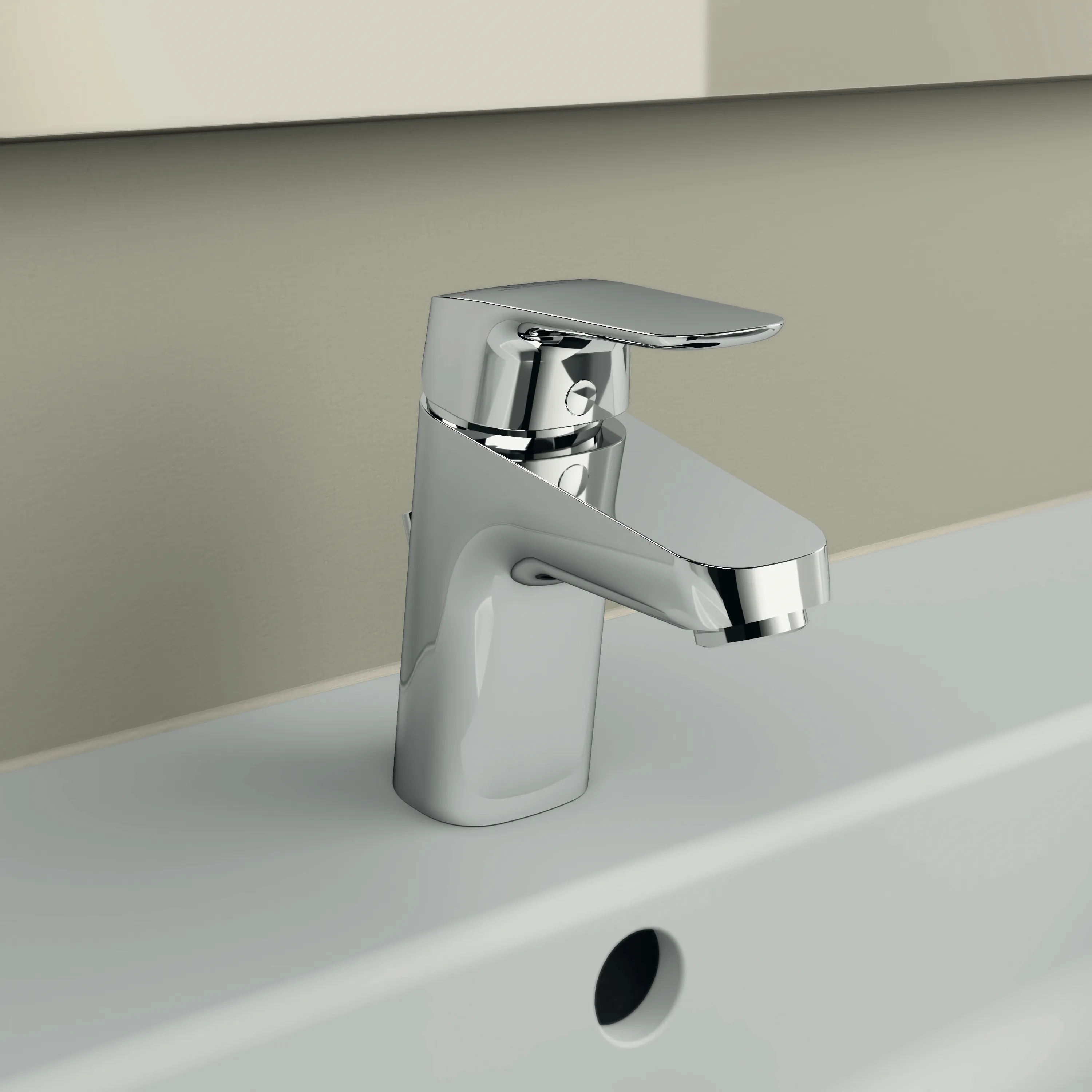 Waschtischarmatur Ceraflex, 5 l/min., mit Ablaufgarnitur, Ausladung 101mm, Chrom Waschtischarmatur Ceraflex, 5 l/min., mit Ablaufgarnitur, Ausladung 101mm, Chrom