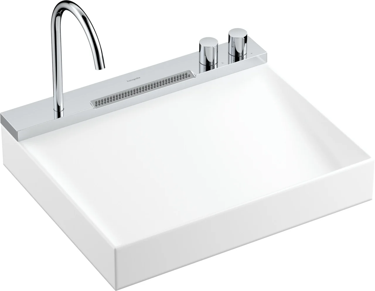 Hansgrohe Avalegra AquaUnit 58 cm, Chrom, matt, Aufsatz und wandhängend, 580x475x100 mm, Schwenkauslauf, Laminarstrahl & Rain, QuickClean+, Thermostatkartusche Hansgrohe Avalegra AquaUnit 58 cm, Chrom, matt, Aufsatz und wandhängend, 580x475x100 mm, Schwenkauslauf, Laminarstrahl & Rain, QuickClean+, Thermostatkartusche