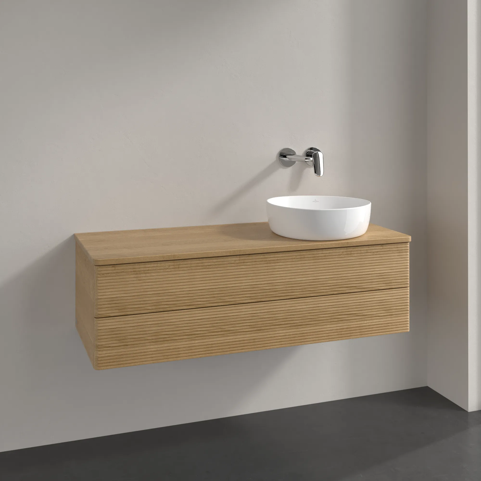 Villeroy & Boch Waschbeckenunterschrank Antao Honey Oak, 1200x360x500 mm, mit Beleuchtung und SoftClosing, Eckig Villeroy & Boch Waschbeckenunterschrank Antao Honey Oak, 1200x360x500 mm, mit Beleuchtung und SoftClosing, Eckig