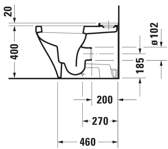 Stand-WC Kombi DuraStyle 630 mm Tiefspüler, fürSPK, Abg.Vario, weiß Stand-WC Kombi DuraStyle 630 mm Tiefspüler, fürSPK, Abg.Vario, weiß