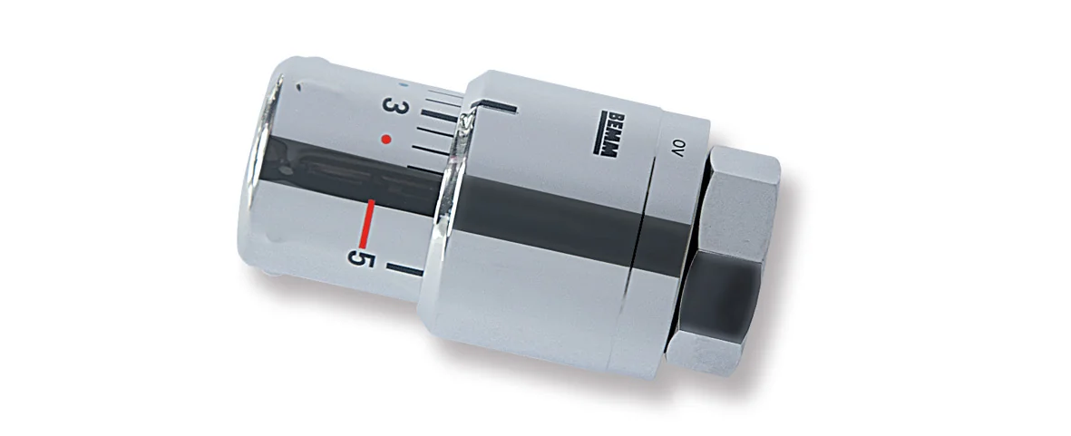 BEMM Thermostat Puro M30x1,5 - Chrom/Chrom, schlankes Design mit Edelstahloptik, für BEMM-M-Ventile und Radiatoren BEMM Thermostat Puro M30x1,5 - Chrom/Chrom, schlankes Design mit Edelstahloptik, für BEMM-M-Ventile und Radiatoren