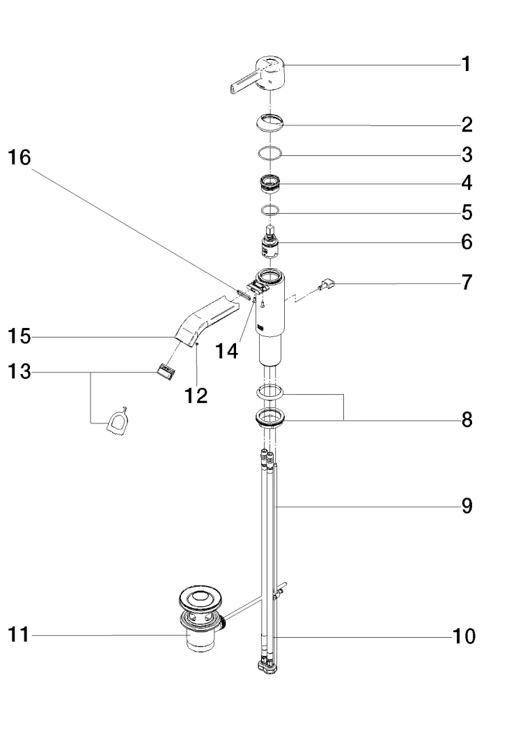 Waschtisch-Einhandbatterie mit Ablaufgarnitur IMO Chrom 33500671 Waschtisch-Einhandbatterie mit Ablaufgarnitur IMO Chrom 33500671