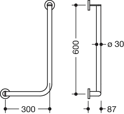 HEWI Haltegriff Ausführung links „System 900“ in Dunkelgrau tiefmatt HEWI Haltegriff Ausführung links „System 900“ in Dunkelgrau tiefmatt