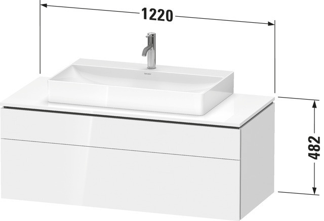 Duravit Waschtischunterschrank wandhängend „L-Cube“ 122 × 48,2 × 55 cm, mittig Duravit Waschtischunterschrank wandhängend „L-Cube“ 122 × 48,2 × 55 cm, mittig