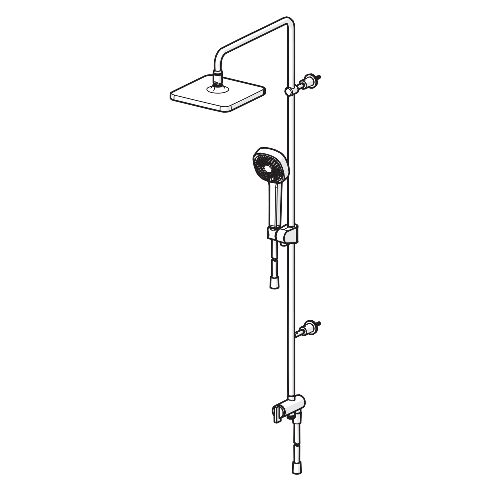 HA Kopfbrause-Set HANSABASICJET Style 4438 3-strahlig Ausladung 407 mm Chrom