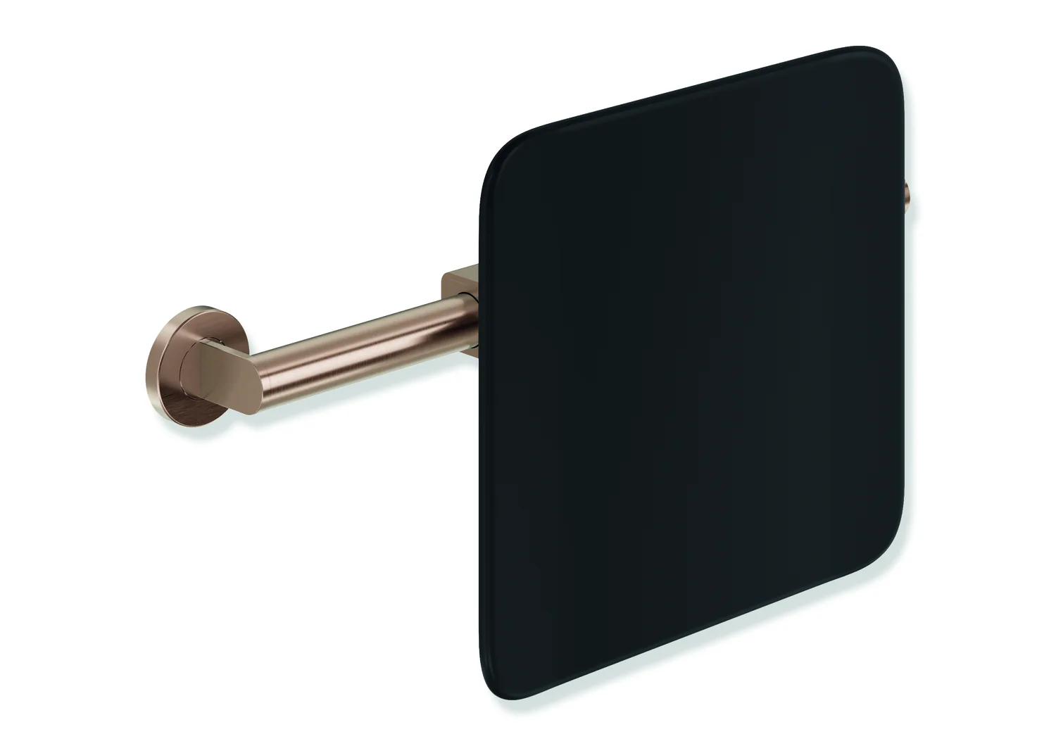 HEWI Rückensstütze System 900, PVD, Kupfer gebürstet, 150 mm tief, Achsmaß 478–578 mm verstellbar, Wandmontage
