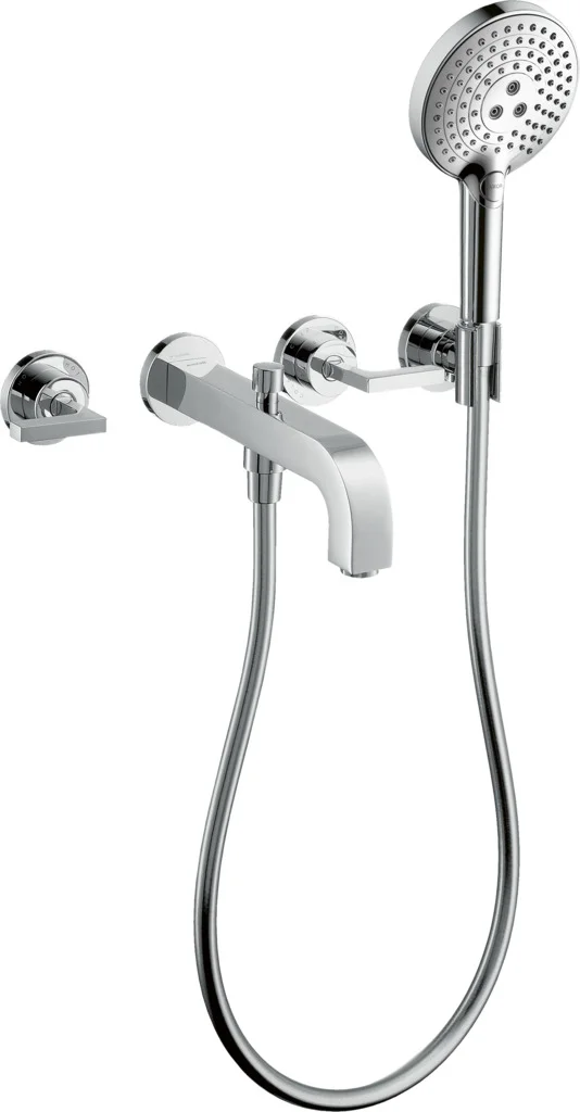 Hansgrohe AXOR Citterio 3-Loch Wannenarmatur Chrom, Ausladung 222 mm, Wandmontage