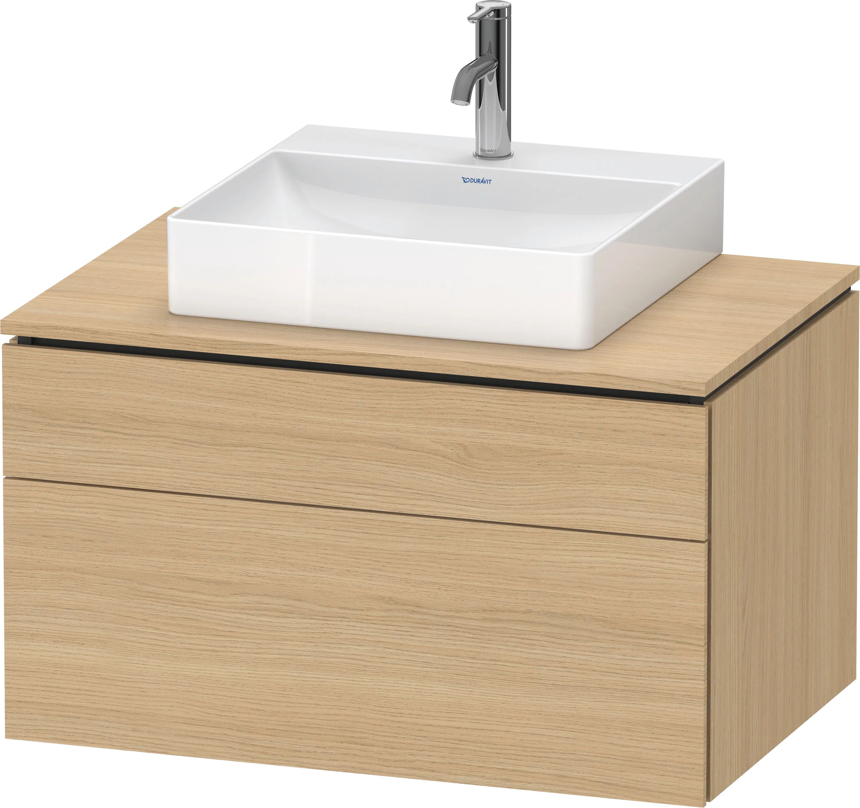 Duravit Waschtischunterschrank wandhängend „L-Cube“ 82 × 48,2 × 55 cm Eiche Natur, mittig