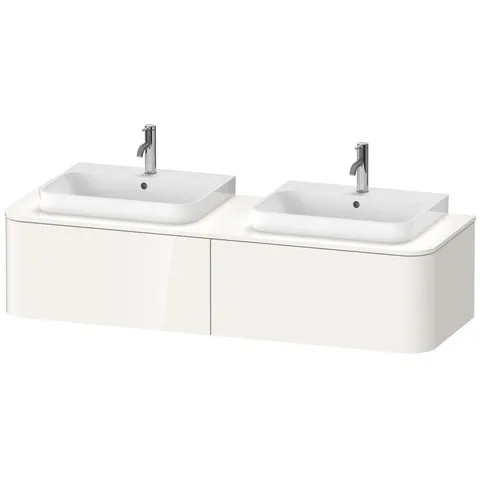 Duravit Waschtischunterschrank wandhängend „Happy D.2 Plus“ 160 × 35,4 × 55 cm Becken: links und rechts / Beleuchtung: ohne / Front- & Korpusfarbe: Weiß Hochglanz / Größe: 160 × 55 × 35,4 cm / Oberfläche: Dekor / Schubladen: 2 Duravit Waschtischunterschrank wandhängend „Happy D.2 Plus“ 160 × 35,4 × 55 cm Becken: links und rechts / Beleuchtung: ohne / Front- & Korpusfarbe: Weiß Hochglanz / Größe: 160 × 55 × 35,4 cm / Oberfläche: Dekor / Schubladen: 2