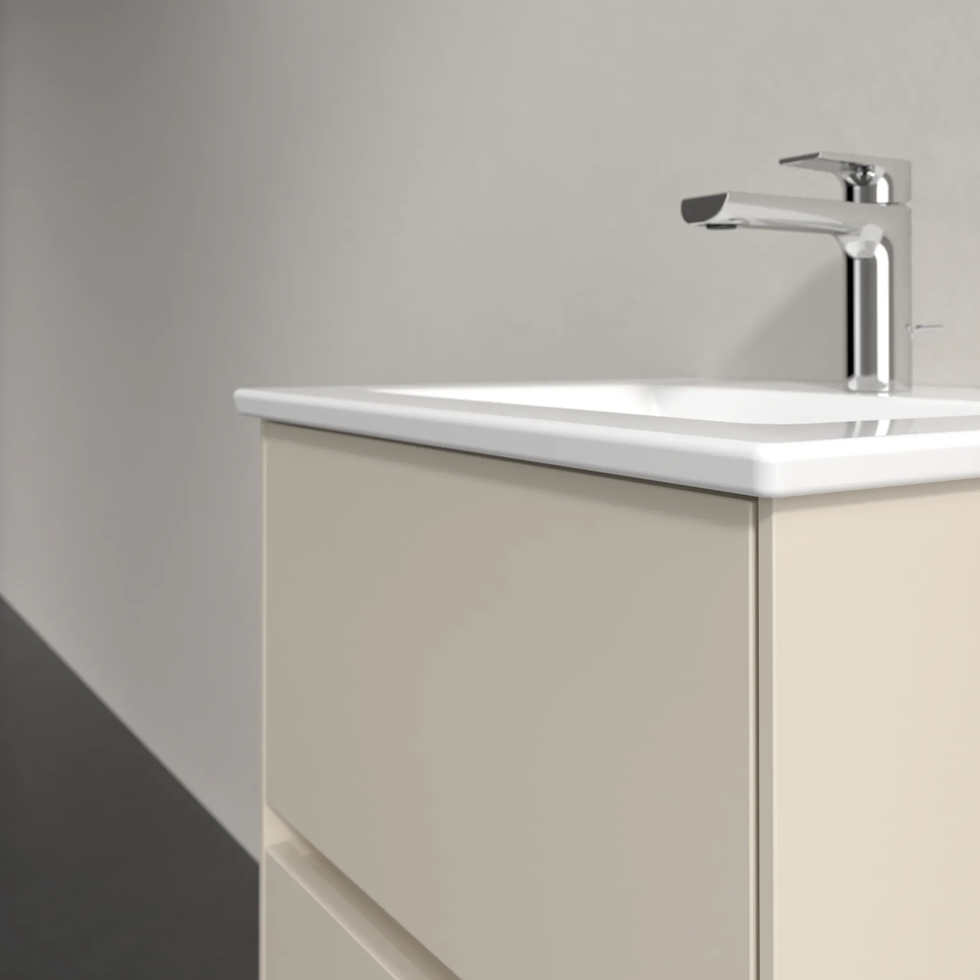 Villeroy & Boch Waschbeckenunterschrank Collaro C14100, Cashmere Grey, 472x610x404mm, Eckig, mit SoftClosing, Wandmontage