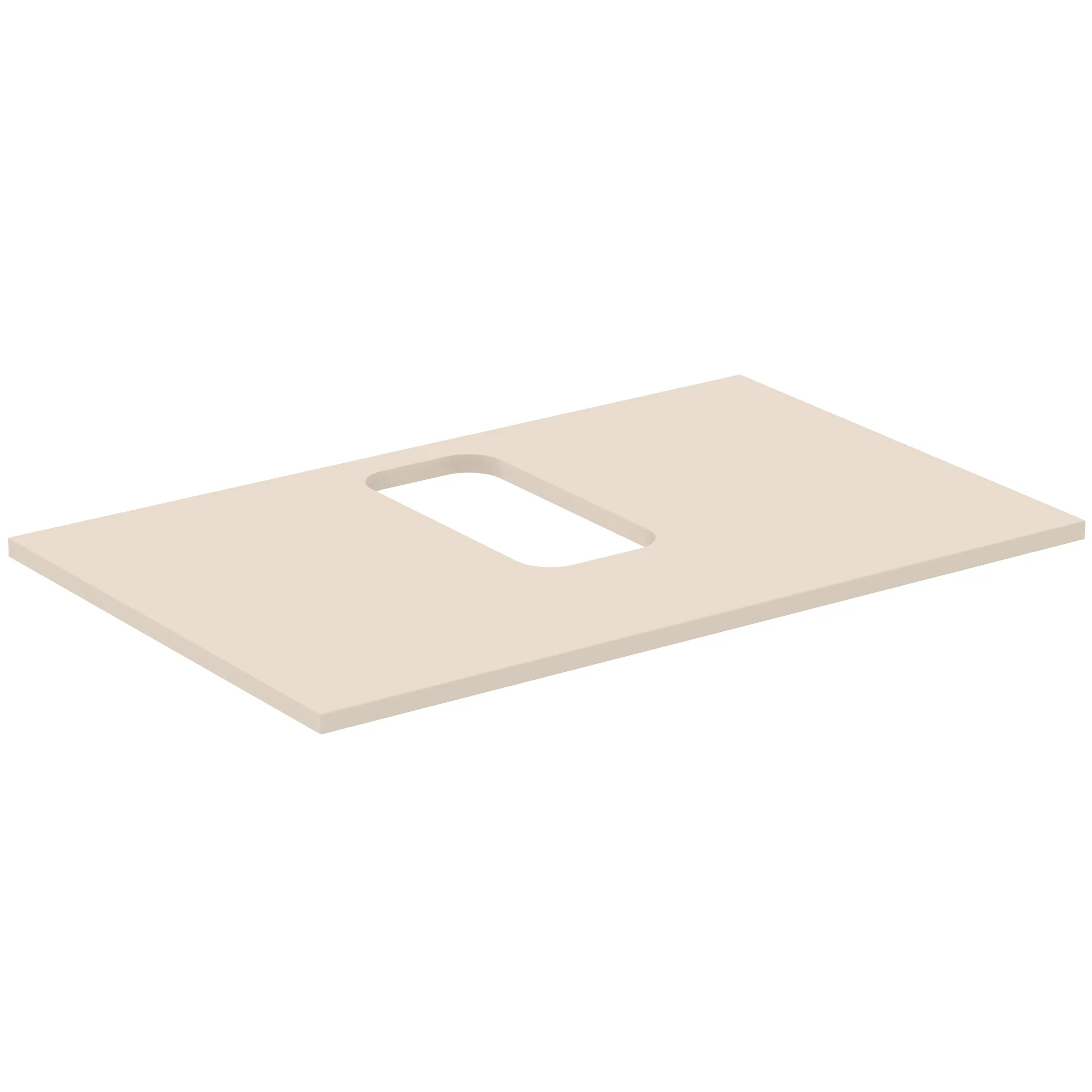 Waschtischplatte i.life B mittiger Ausschnitt für ein Wand-Waschtisch 802x507x18mm Weiß matt