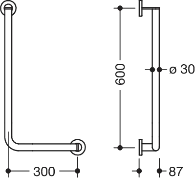 HEWI Haltegriff Ausführung rechts „System 900“ in Dunkelgrau tiefmatt HEWI Haltegriff Ausführung rechts „System 900“ in Dunkelgrau tiefmatt