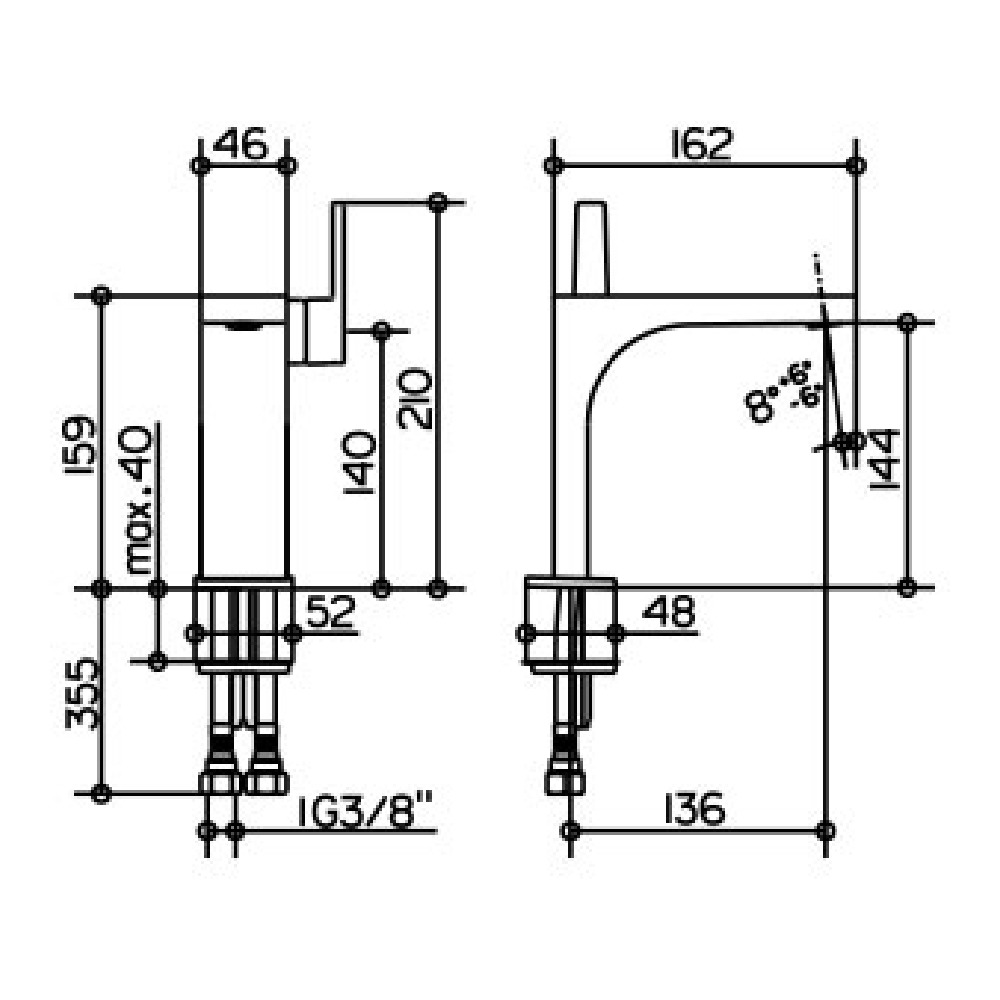 EHM-WT-Mischer 150 Edition 11 51102, ohne Ablaufgrt., verchromt EHM-WT-Mischer 150 Edition 11 51102, ohne Ablaufgrt., verchromt