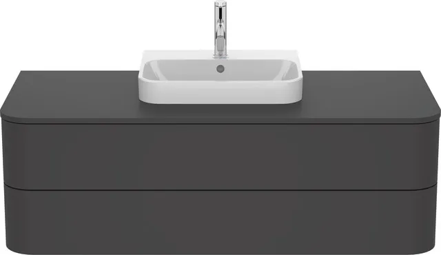 Duravit Waschtischunterschrank wandhängend „Happy D.2 Plus“ 130 × 40,8 × 55 cm Graphit Supermatt