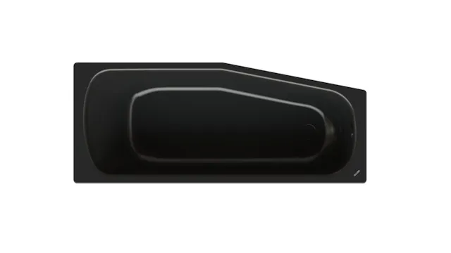 Bette Bambino Ebony - Raumspar-Badewanne 1-Sitzer, 1570 x 650 mm, 30 mm Randhöhe, glasierter Titan-Stahl, links