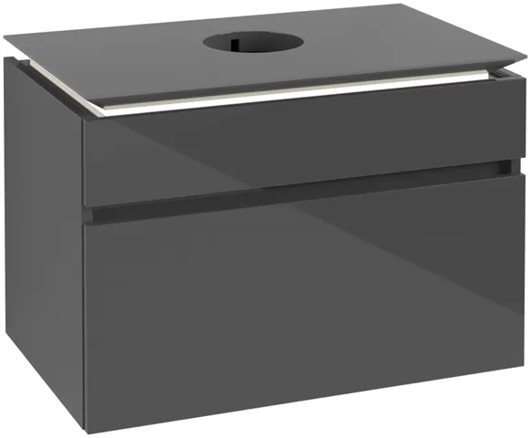 Villeroy & Boch Waschtischunterschrank „Legato“ für Schrankwaschtisch 800 × 550 × 500 mm Glossy Grey, für Becken mittig