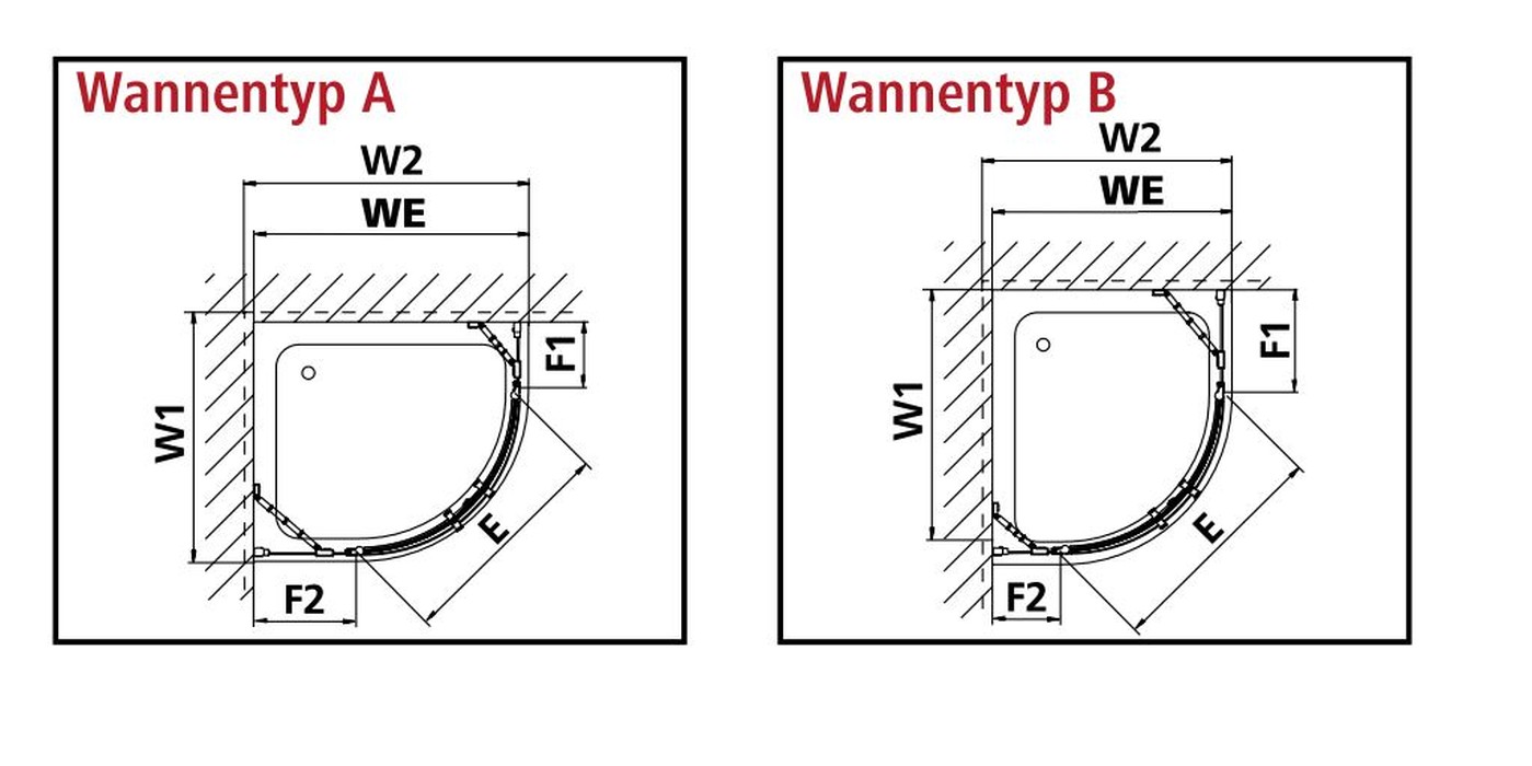 Kermi Duschdesign Viertelkreis-Duschkabine mit Pendeltüren mit Festfeldern für ungleichschenklige Wannen „IBIZA 2000“ Profile Silber Mattglanz, Anschlag links und rechts, Drehtür zweiteilig BV: 875 - 975 mm WE: Kermi Duschdesign Viertelkreis-Duschkabine mit Pendeltüren mit Festfeldern für ungleichschenklige Wannen „IBIZA 2000“ Profile Silber Mattglanz, Anschlag links und rechts, Drehtür zweiteilig BV: 875 - 975 mm WE: