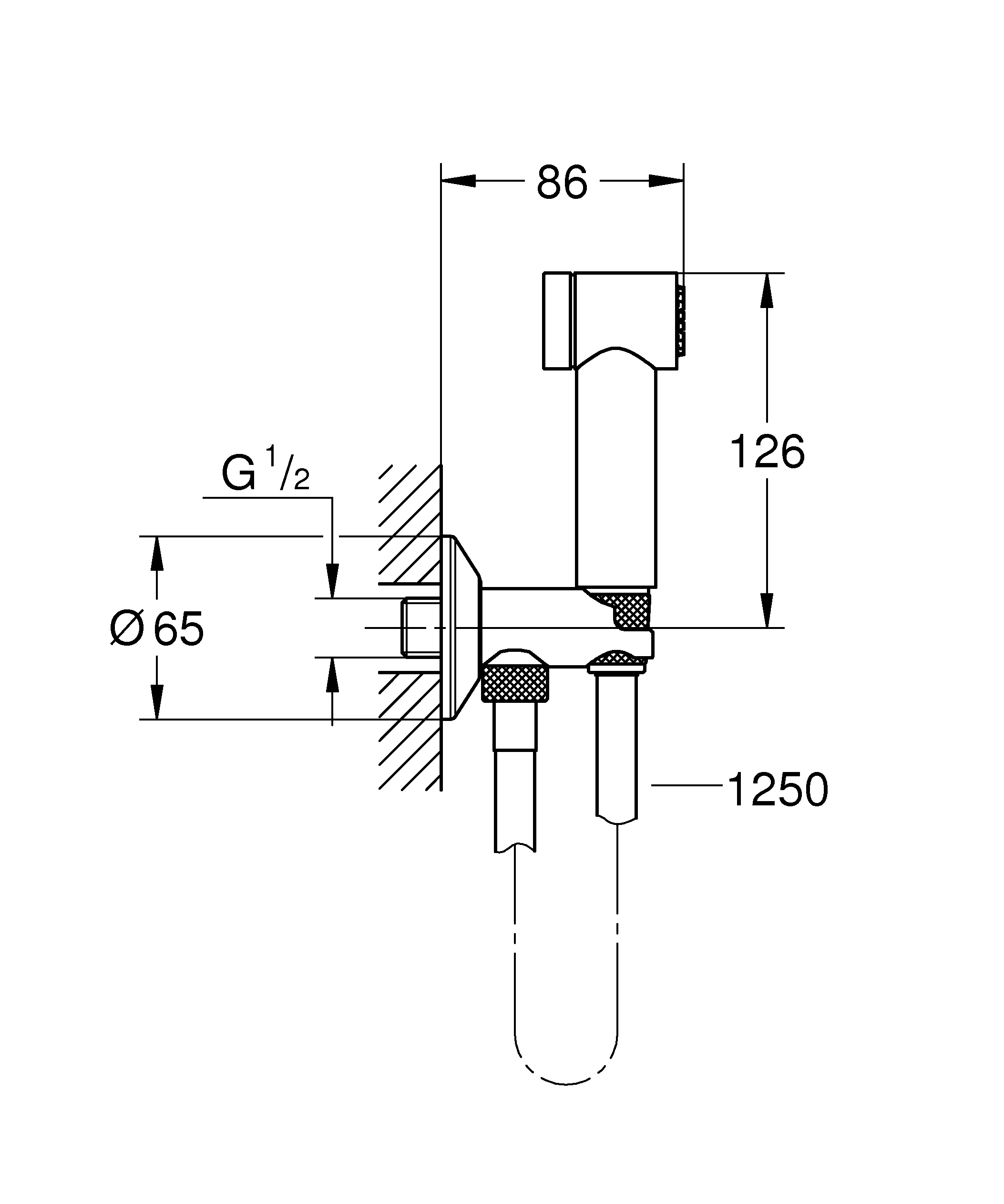 Wandhalterset Sena Trigger Spray 35 26332, mit selbstschließendem Absperrventil, mit integriertem Brausehalter, 1 Strahlart, chrom