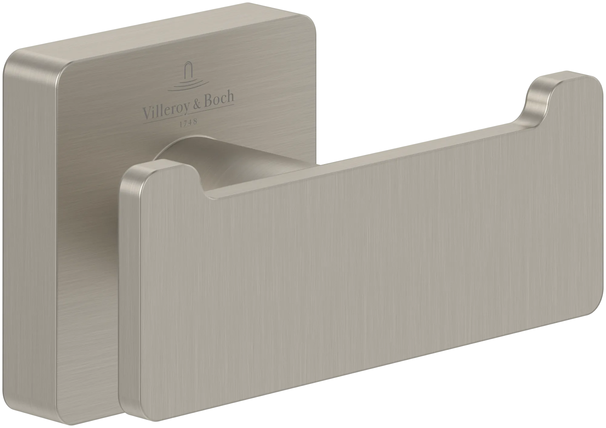 Villeroy & Boch Doppel-Handtuchhaken Elements - Striking, Brushed Nickel Matt, 80x44x45 mm, Wandmontage Villeroy & Boch Doppel-Handtuchhaken Elements - Striking, Brushed Nickel Matt, 80x44x45 mm, Wandmontage