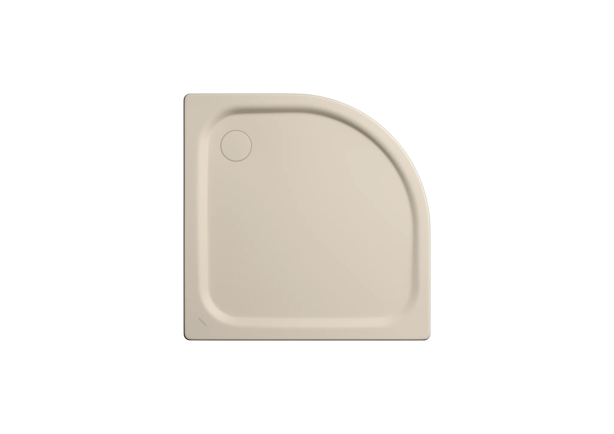 Kaldewei ZIRKON MIT WANNENTRÄGER Duschfläche, 900x900x35 mm, warm beige 20, Viertelkreisform, erhöhter Einbau, Eckablauf