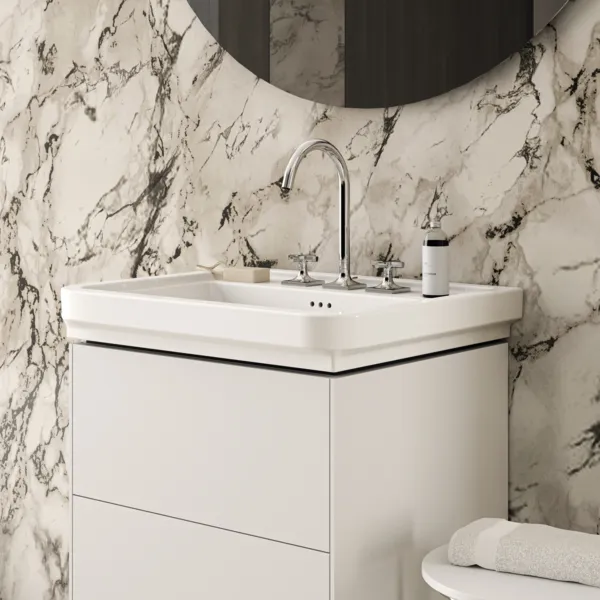 Waschtischarmatur Joy Neo mit Ablaufgarnitur Ausladung 168mm Kreuzgriffe Magnetic Grey Waschtischarmatur Joy Neo mit Ablaufgarnitur Ausladung 168mm Kreuzgriffe Magnetic Grey