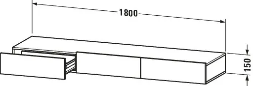 Duravit Schubkastenablage „DuraStyle“ in 180 × 18,2 × 44 cm Duravit Schubkastenablage „DuraStyle“ in 180 × 18,2 × 44 cm
