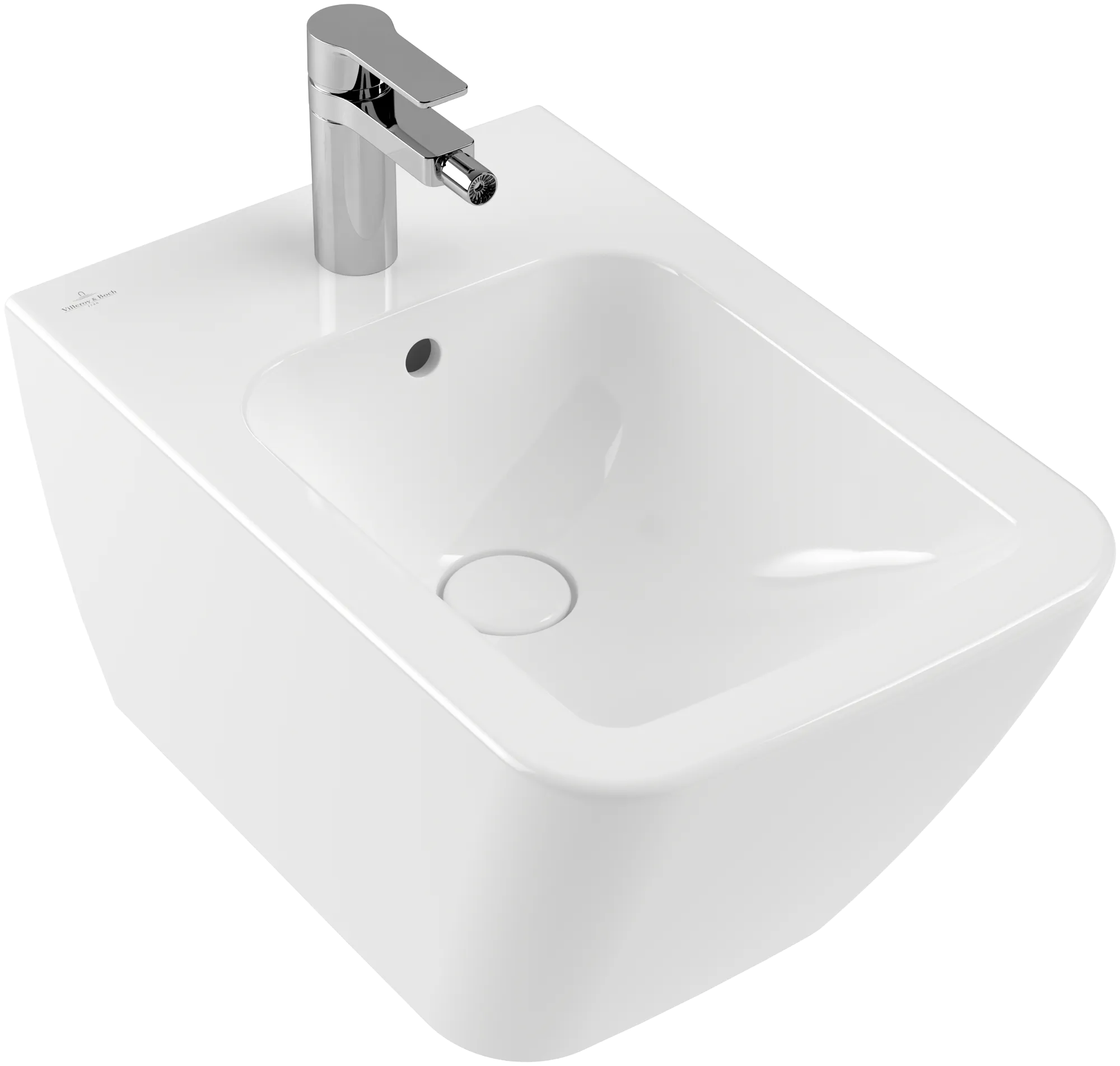 Villeroy & Boch Bidet „Finion“, Befestigung verdeckt, mit Hahnlochbohrung 375 × 320 × 560 mm in Weiß Alpin, mit CeramicPlus Villeroy & Boch Bidet „Finion“, Befestigung verdeckt, mit Hahnlochbohrung 375 × 320 × 560 mm in Weiß Alpin, mit CeramicPlus