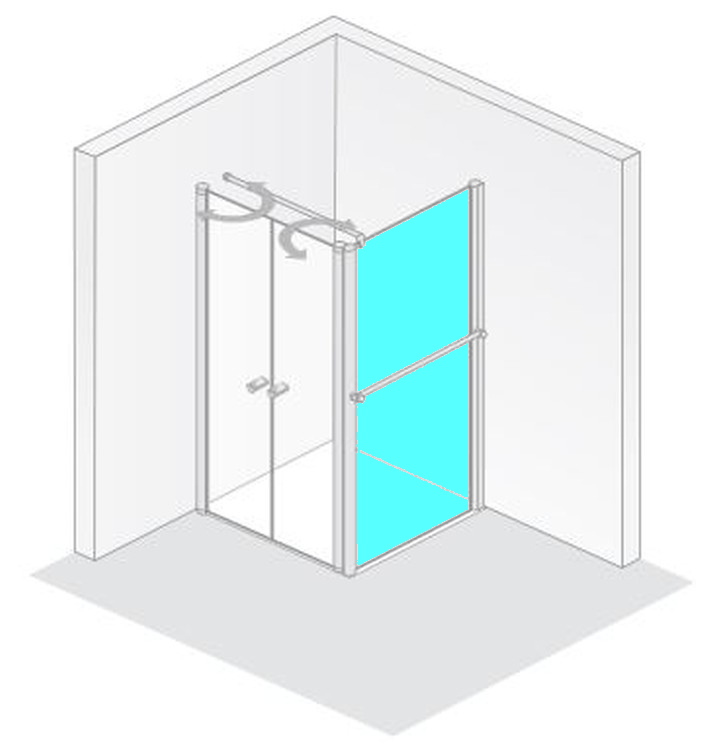 HSK teilgerahmte Seitenwand „Exklusiv“ Glas Klar hell, Profile Alu Silber-matt, für #Türbreite#, B: 750 mm H: 2000 mm HSK teilgerahmte Seitenwand „Exklusiv“ Glas Klar hell, Profile Alu Silber-matt, für #Türbreite#, B: 750 mm H: 2000 mm
