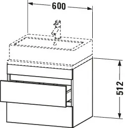 Duravit Waschtischunterschrank wandhängend „DuraStyle“ 60 × 51,2 × 47,8 cm