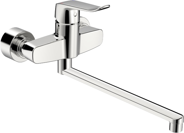 Einhand-Waschtischarmatur Bedienungshebel lang „Clinica“ Ausladung 377 mm in Chrom Einhand-Waschtischarmatur Bedienungshebel lang „Clinica“ Ausladung 377 mm in Chrom