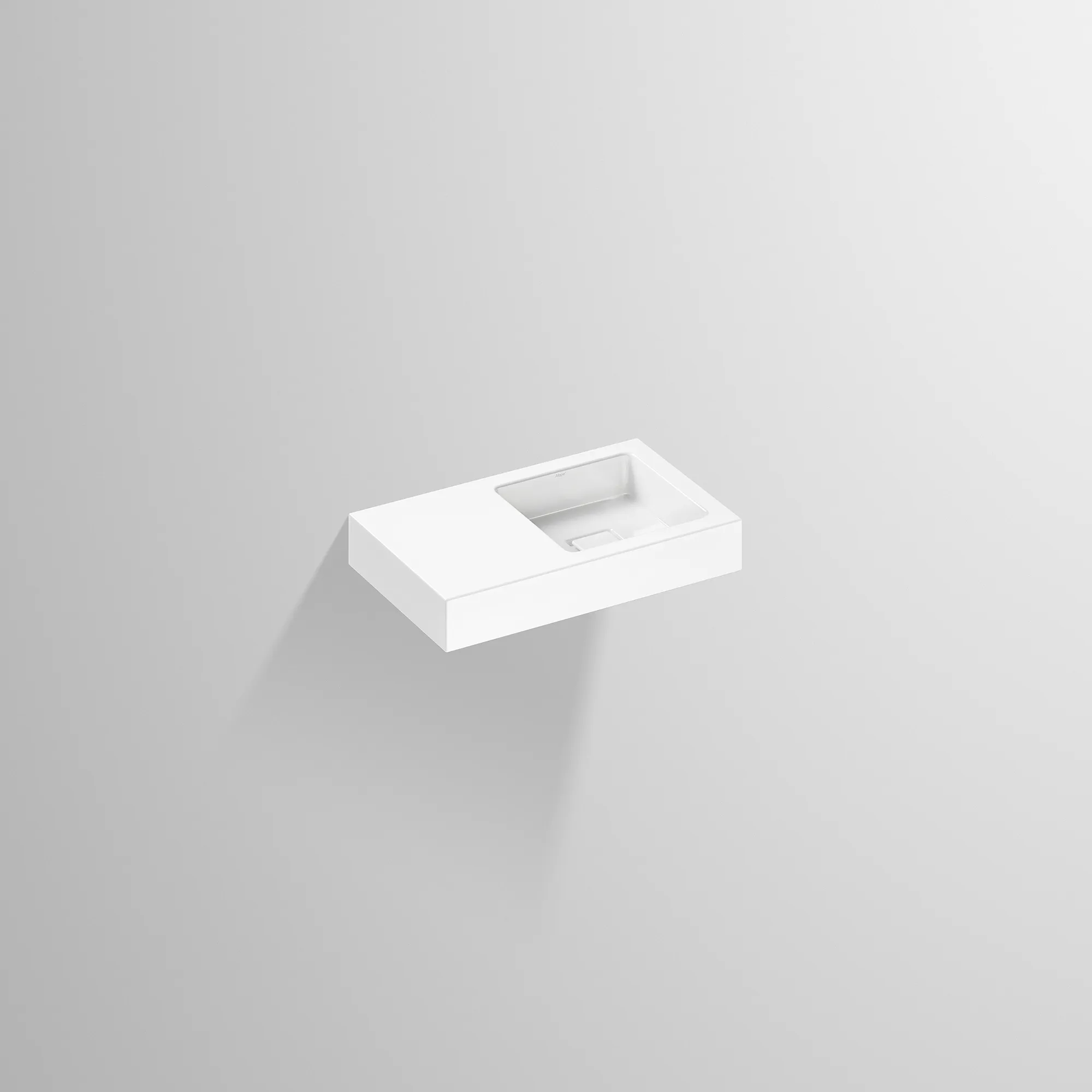 Waschbecken „Q-Serie“ 525 × 90 mm, ohne Hahnlochbohrung, rechts mit ProShield Waschbecken „Q-Serie“ 525 × 90 mm, ohne Hahnlochbohrung, rechts mit ProShield