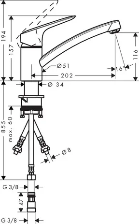 Spültischmischer 120 Logis M31 Niederdruck 1jet chrom