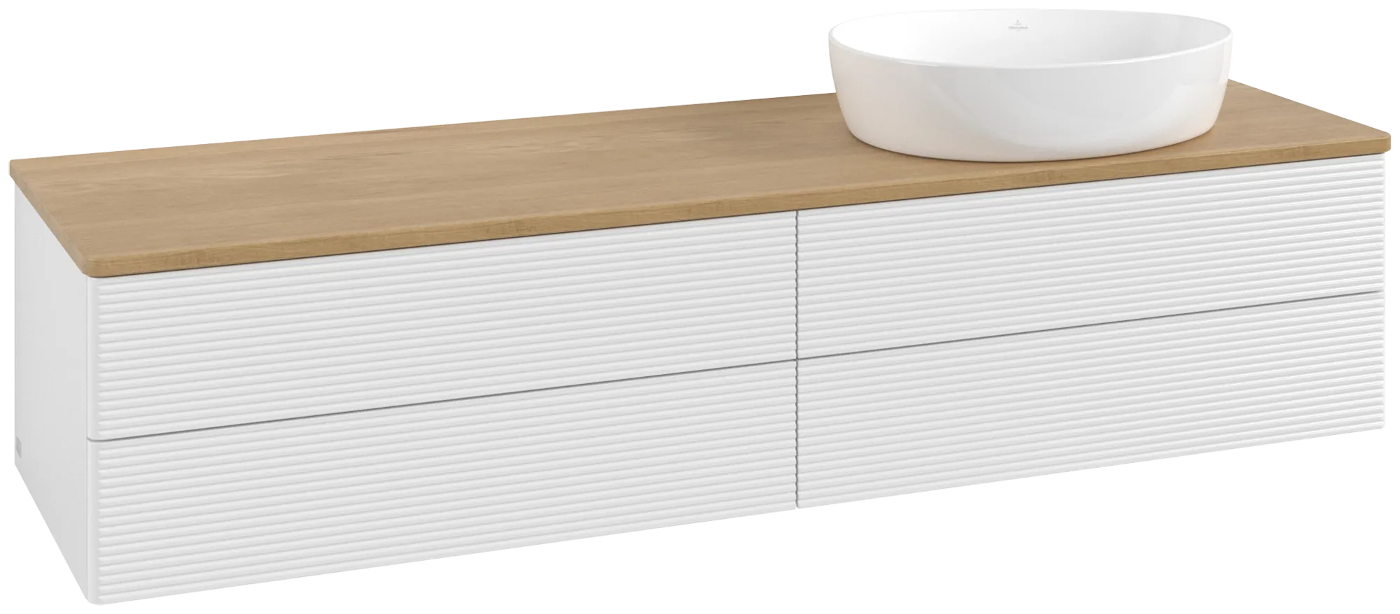 Villeroy & Boch Antao Waschbeckenunterschrank K27_1, 1600x360x500 mm, Holz, Glossy White Lacquer / Honey Oak