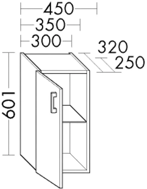 burgbad Hochschrank „Sys30“ 340 × 601 × 290 mm in Perlgrau Hochglanz
