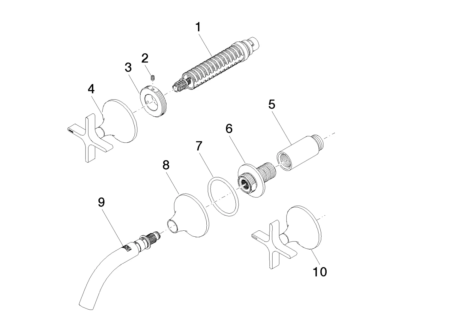 Waschtisch-Wandbatterie ohne Ablaufgarnitur VAIA Chrom 36702809