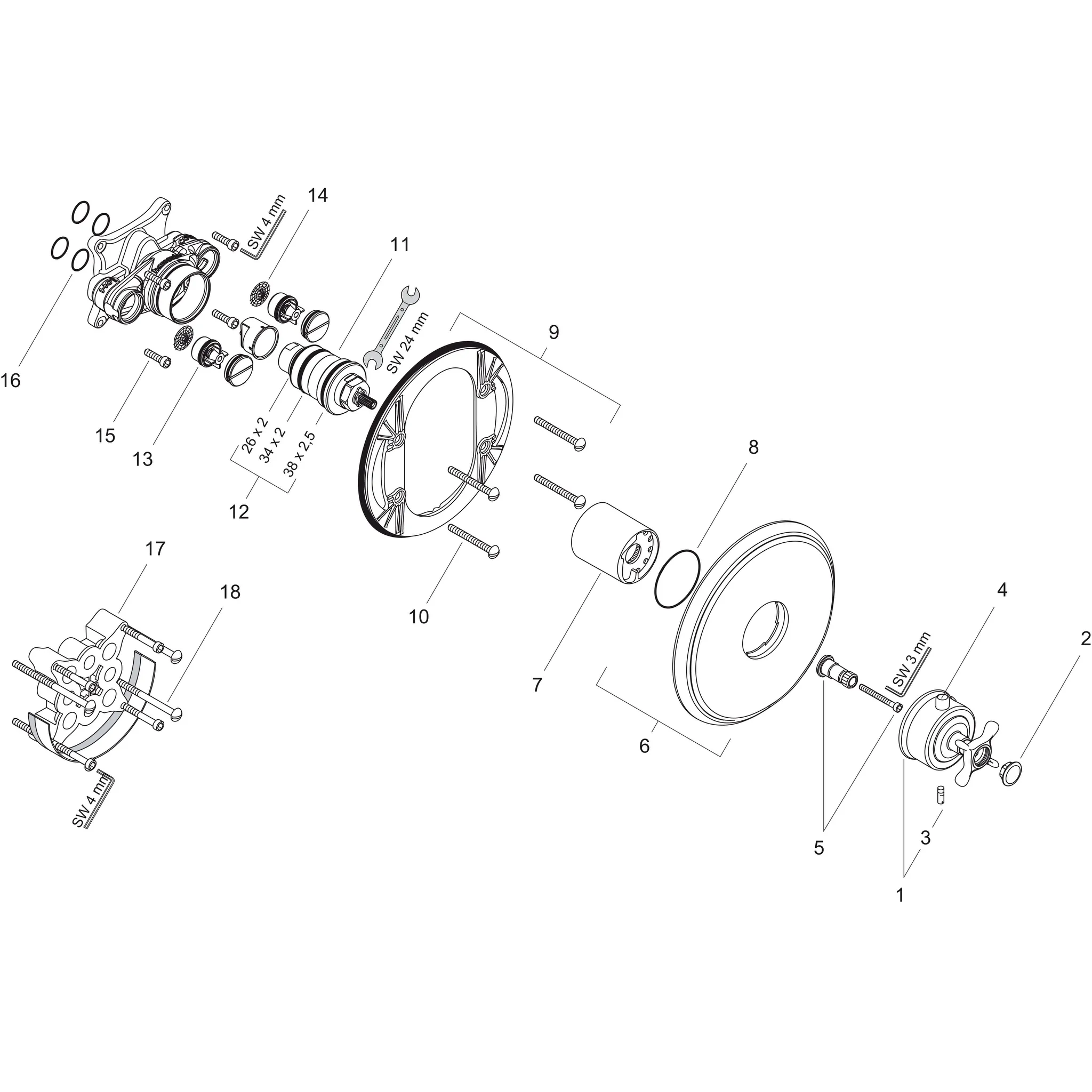 Thermostat Unterputz Axor Montreux High Flow Fertigset chrom
