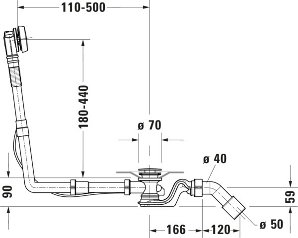 Duravit Ab- und Überlaufgarnitur für Badewannen Modell 792208