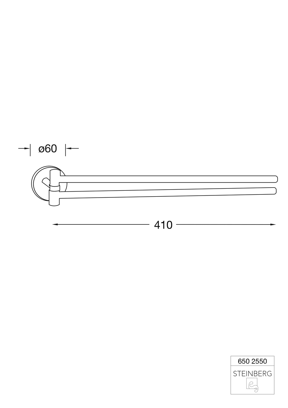 Handtuchhalter 2-armig, chrom Handtuchhalter 2-armig, chrom