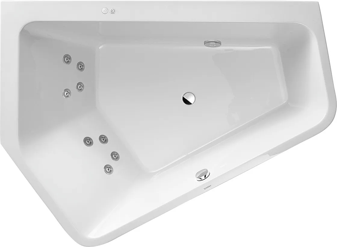 Duravit Whirlwanne „Paiova 5“ fünfeck 1900 × 1400 mm, links mit Jet-System, in Weiß Duravit Whirlwanne „Paiova 5“ fünfeck 1900 × 1400 mm, links mit Jet-System, in Weiß
