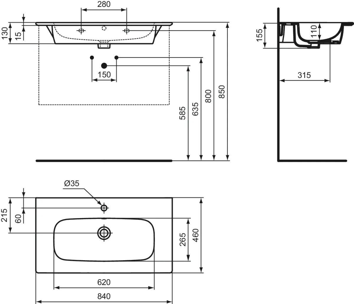 Möbelpaket i.life A mit Waschtisch 80cm und Unterschrank mit chrom Griff Weiß matt Möbelpaket i.life A mit Waschtisch 80cm und Unterschrank mit chrom Griff Weiß matt