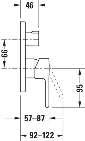 B.2 Einhebel-Wannenmischer Unterputz mitUmstellventil,Ausl.87 Breite 170 mm