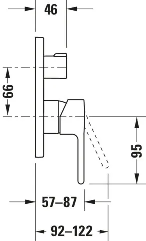 B.2 Einhebel-Brausemischer Unterputz mitUmstellventil,Ausl. 87 Breite 170 mm